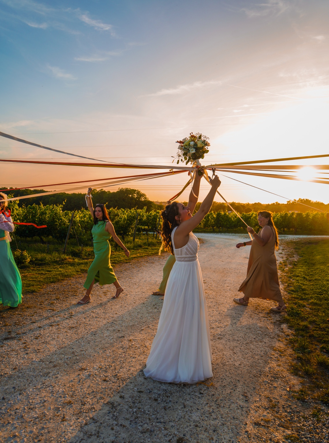 Bride at sunset, photographed by A ∞ Company
